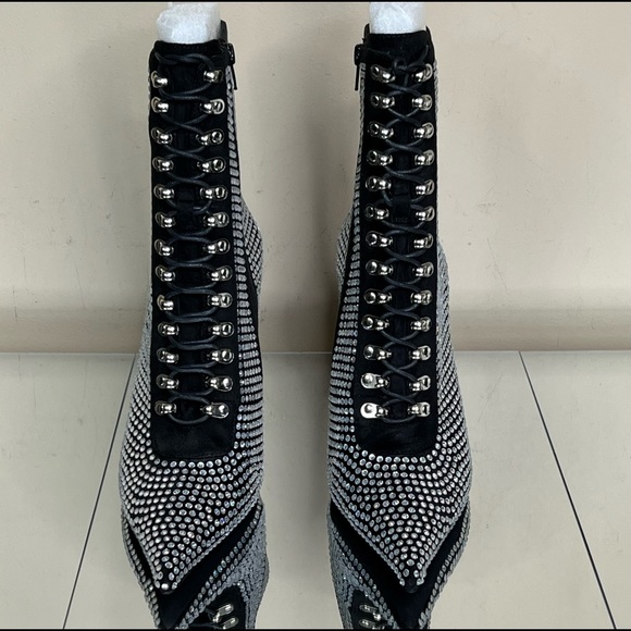 Jeffrey Campbell Rhinestone Suede Heeled Bootie - Picture 3 of 12
